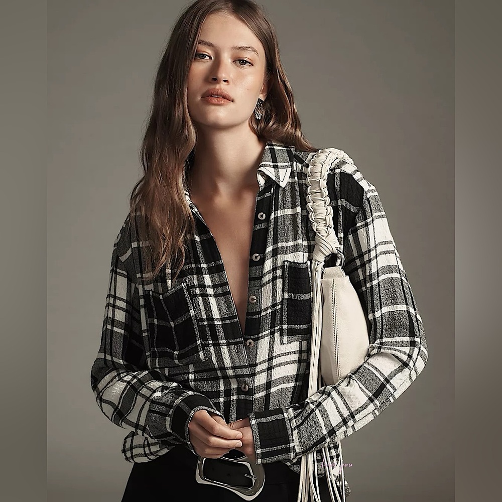 NWT Anthro The Hadley Relaxed Buttondown
Shirt by Pilcro: Plaid Edition